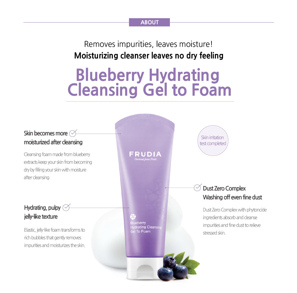 Frudia Blueberry Hydrating Cleansing Gel To Foam